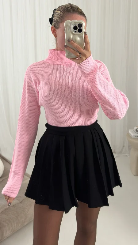 Anya Roll Neck Ribbed Top Jumper European