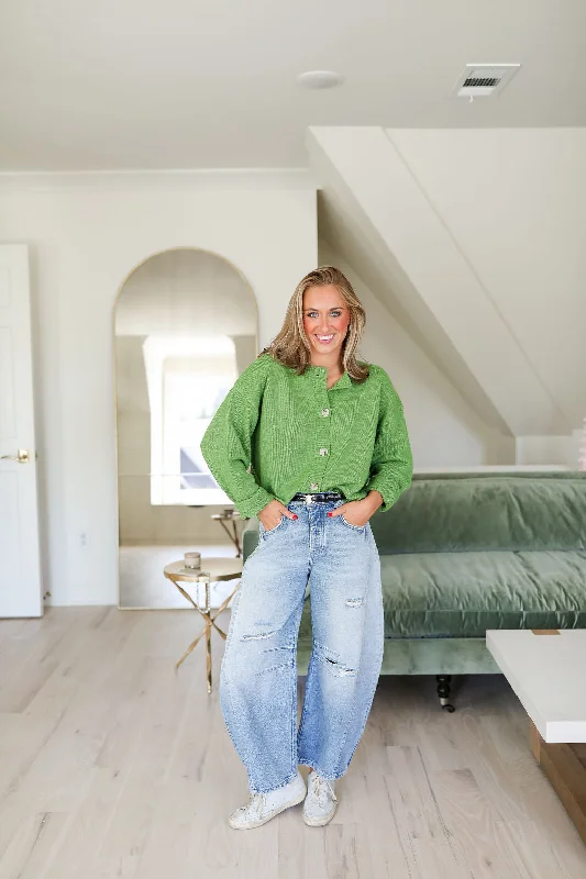 The Lucy Cardigan - Green Women