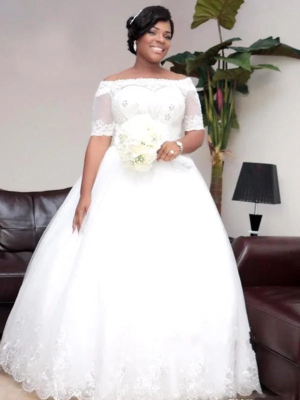Elegant Cap Sleeve Lace Appliques A-Line Wedding Dresses Compression