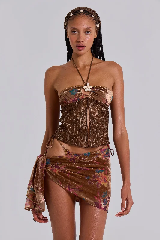 Eliana Devore Crochet Bandeau Top in Cedar Earthy Women's 
