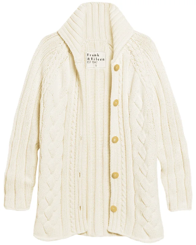 Ivory Cotswolds Cableknit Cardigan Bohemian Women's Free