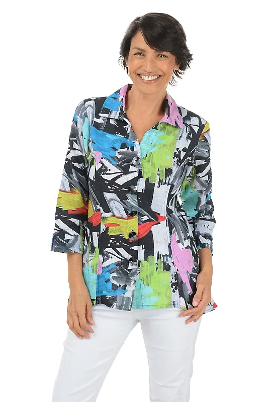 Petite Vita Button-Front Shirt Australian Beach