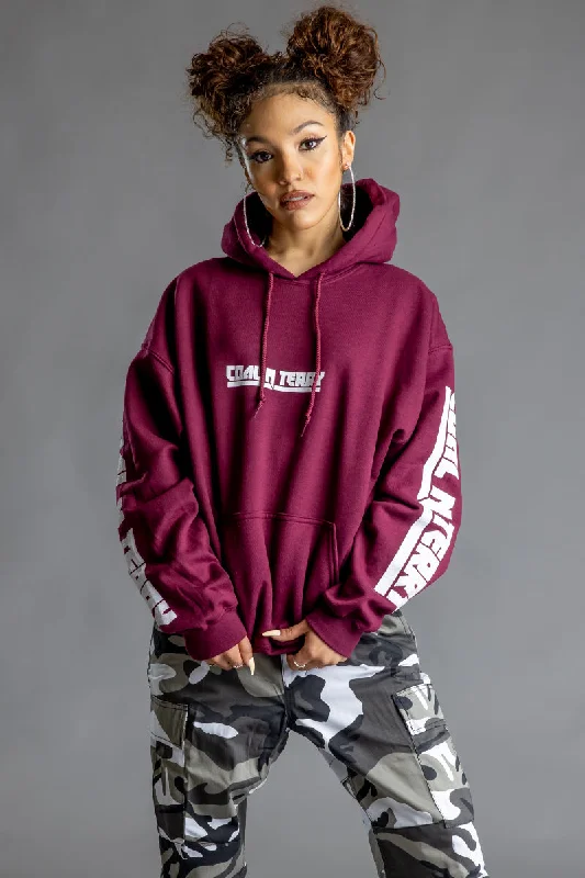 栗色 N 白色 CNT REBEL 袖连帽衫 Dynamic Women's High - energy