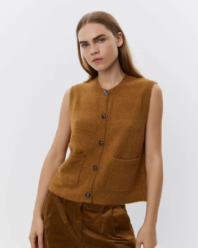 ELLASW VEST - Mustard Traditional Women's Wool
