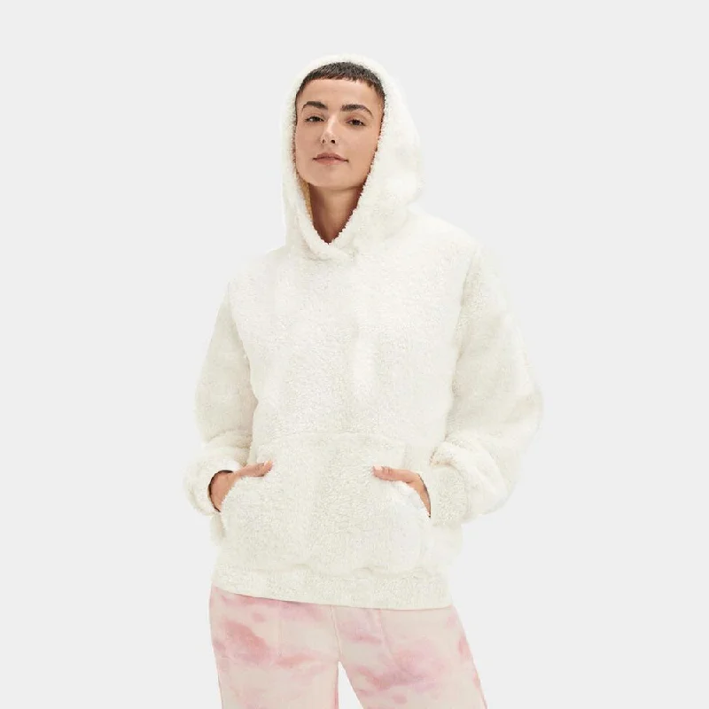 ZR Kangroo Pocket White Fur Hoodie 12299 Edgy Women's Punk