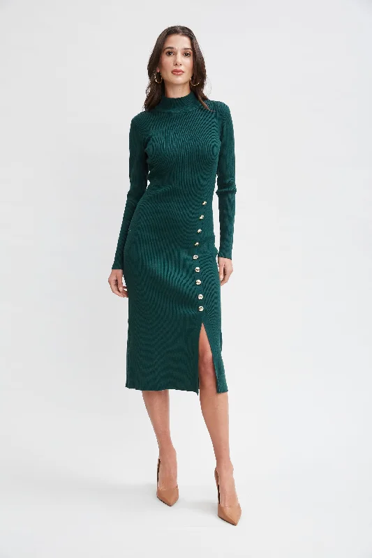 Button Sweater Dress Country