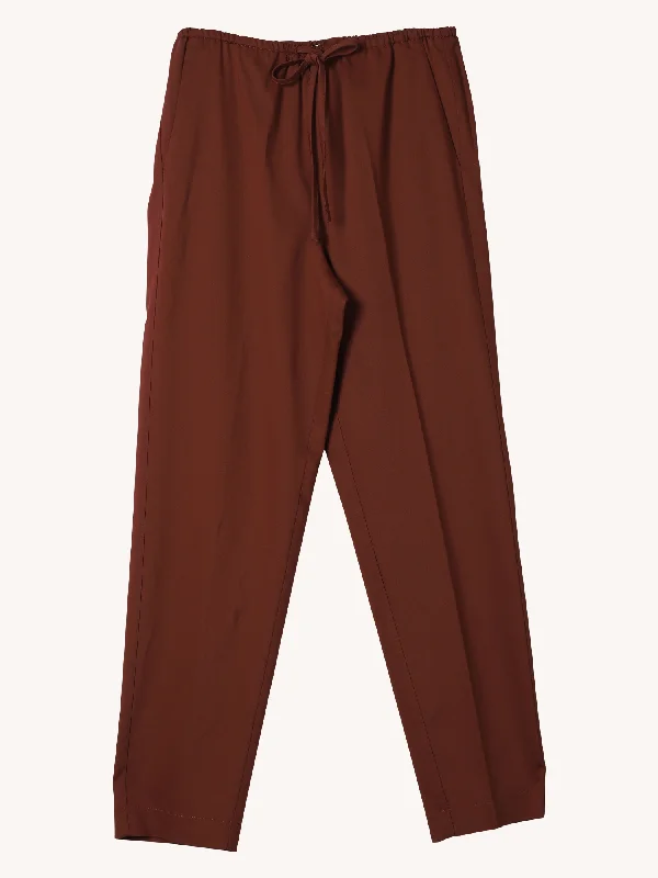 WOOL TWILL ELASTIC PANT Monochromatic Office Style