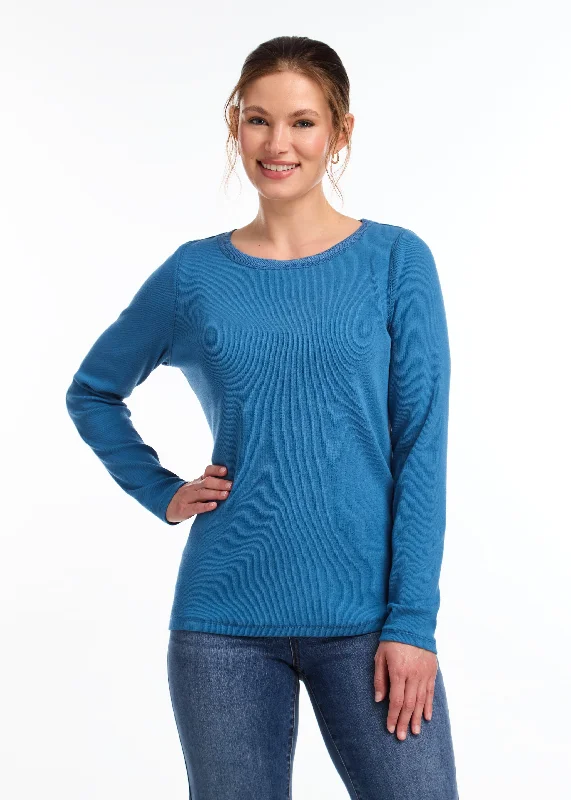 Long-Sleeve Boat Neck Top