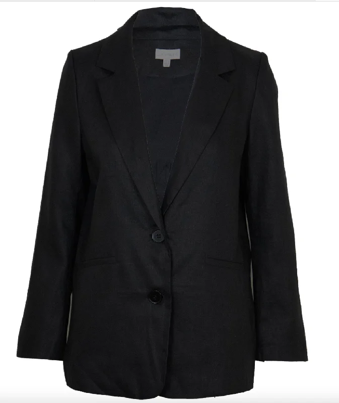 The Black Linen Blazer by Lucy Paris Dynamic Women's High - energy