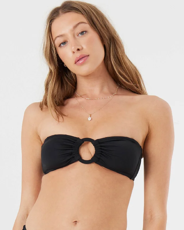 Bandeau Ring Convertible Bikini Top - Anthracite Bohemian Women's Free