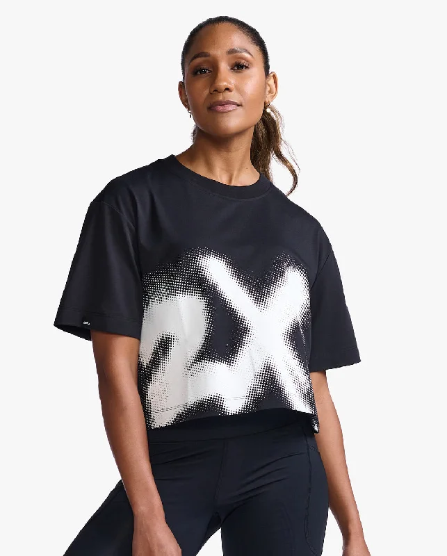 2XU Form Women's Crop T-Shirt (Black/White)