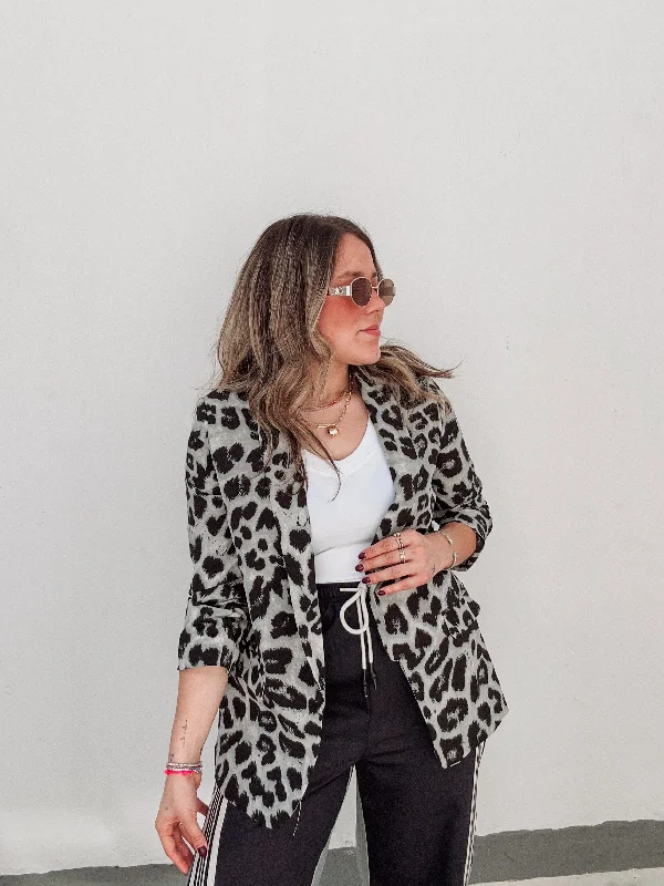 Grey Leopard Blazer Adventure