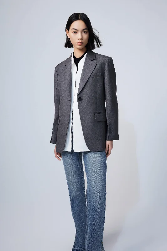 LILY Vintage Single-Breasted Blazer Feminine Women's Style 