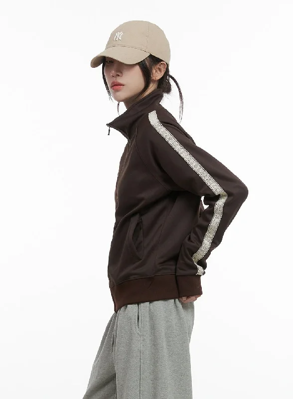 Chic Zip-Front Polyester Spandex Jacket CO402 Elegant Women's Formal 