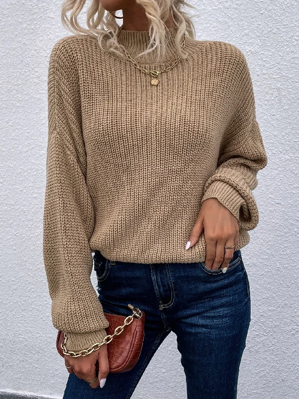 Casual Plain Long Sleeve High Neck Regular Women Sweater Feminine Women's Soft 