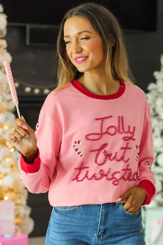 Jolly but Twisted Pink Sweatshirt