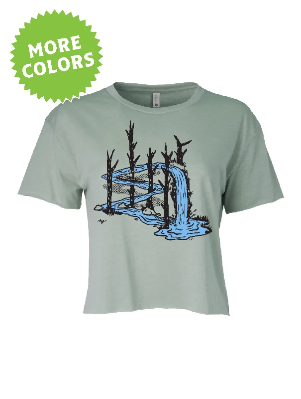 River Path · Cropped T-Shirt Practical Women's Quick - dry