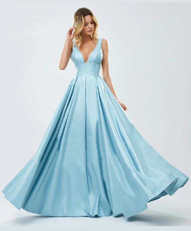 Ambika Satin Formal Gown - Blue