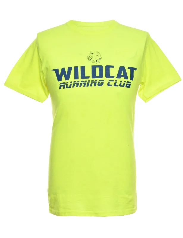 Wildcats Lime Green Sports T-shirt - M Traditional Women's Wool