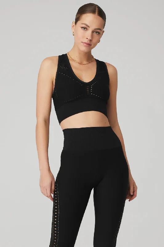 Seamless Open Air Bra - Black Monochromatic All - in - one