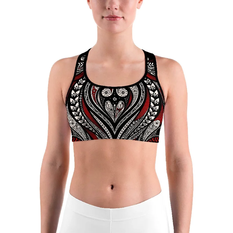 Ornament Pattern Sports bra Vintage Women's 1970S 