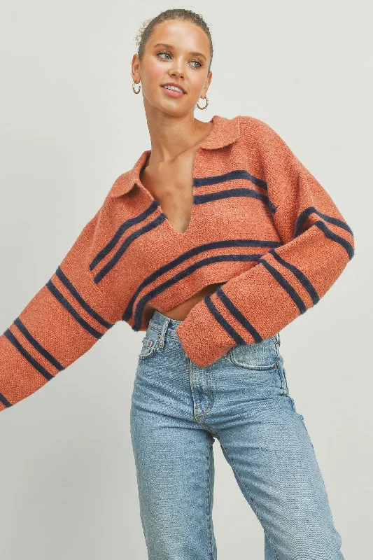 Keller Cropped Knit Sweater Australian Beach