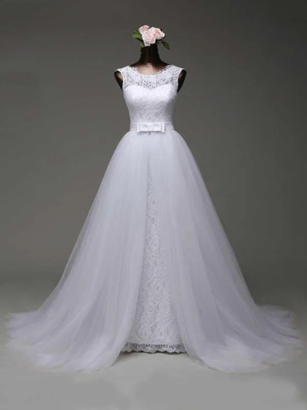 Elegant Bow Lace-Up Tulle Mermaid Wedding Dresses Youthful Women's Anime - inspired Elegant Bow Lace-Up Tulle Mermaid Wedding Dresses Youthful Women's Anime - inspired