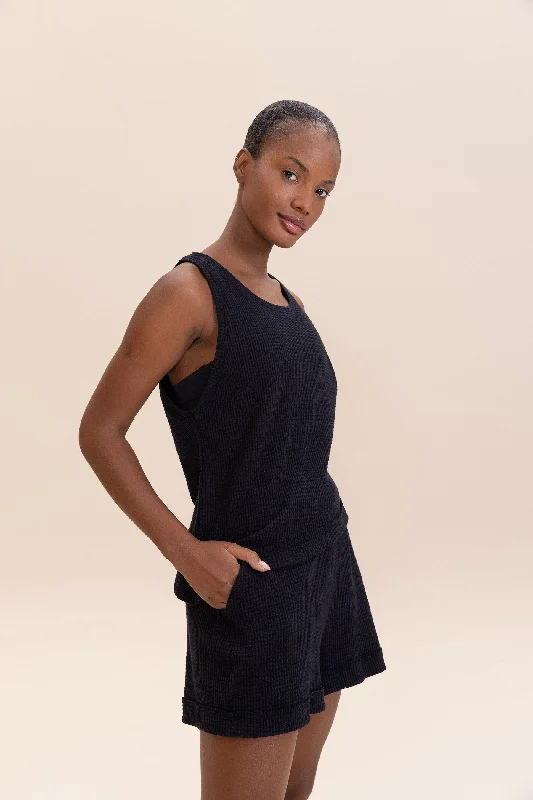 Asymmetric Coozy Tank Top Cozy Women's Sherpa - lined