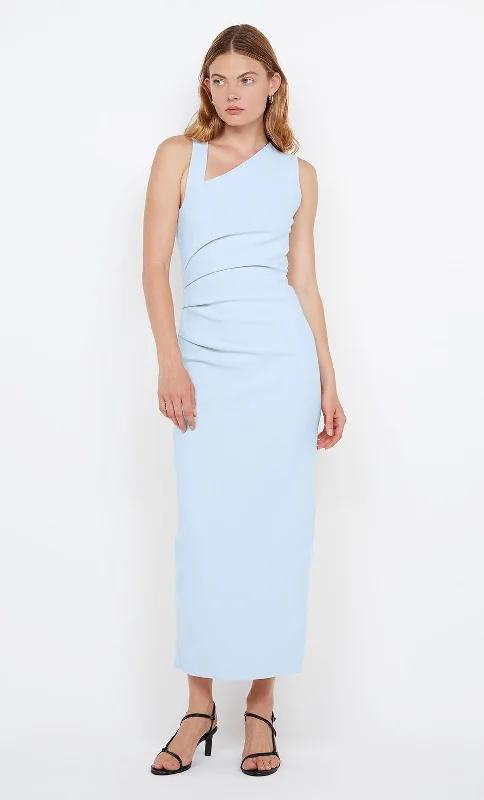 LETTY MIDI DRESS - DUSTY BLUE Polished Women's Silk