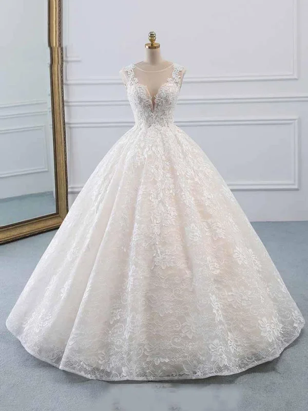 Glamorous Lace Tulle Ball Gown Wedding Dresses Dapper Women's 1920S