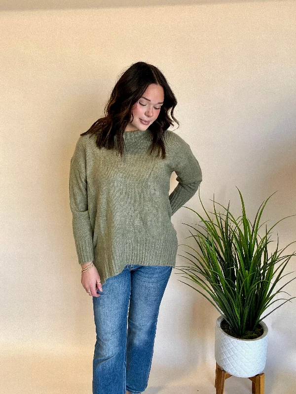 Olive Knit Sweater Artistic Women's Avant - 