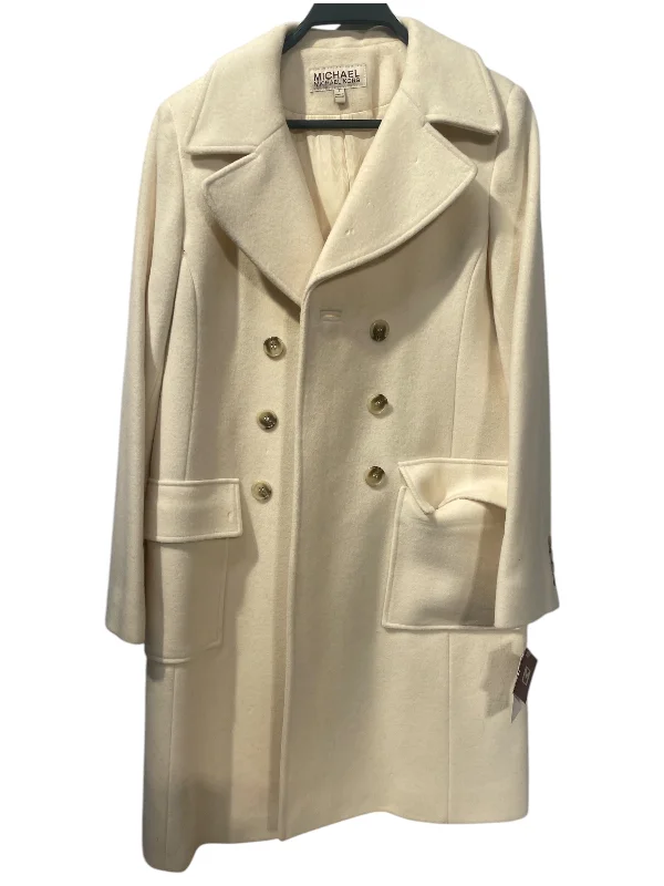 MICHAEL KORS/Trench Coat/8/Wool/CRM/Two Front Pockets Laid - back Women's Style