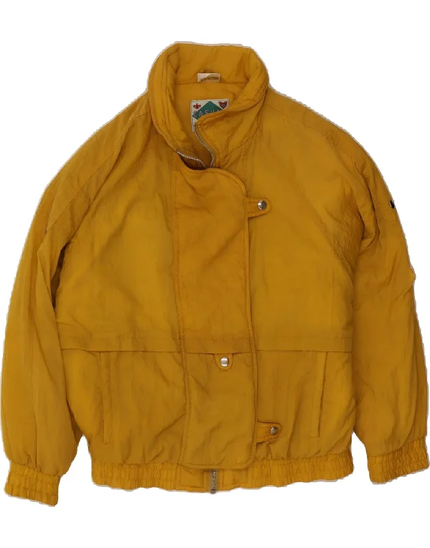 VINTAGE Womens Windbreaker Jacket EU 38 Medium Yellow Polyamide