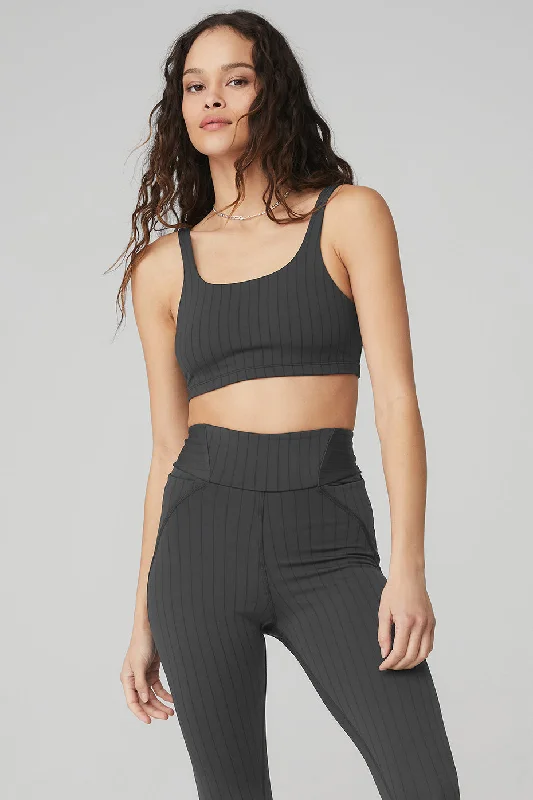 Pinstripe Bra - Anthracite/Black Bold Women's Statement
