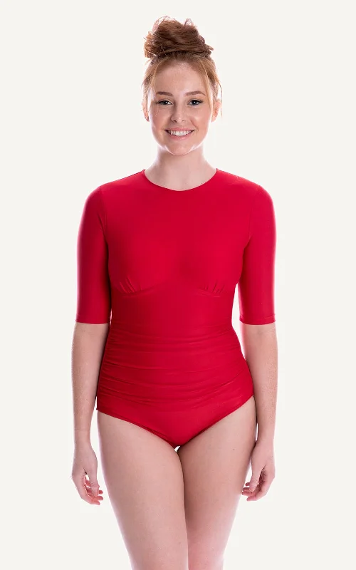 Ava Half Sleeve One Piece Swimsuit | Ruby Vacation