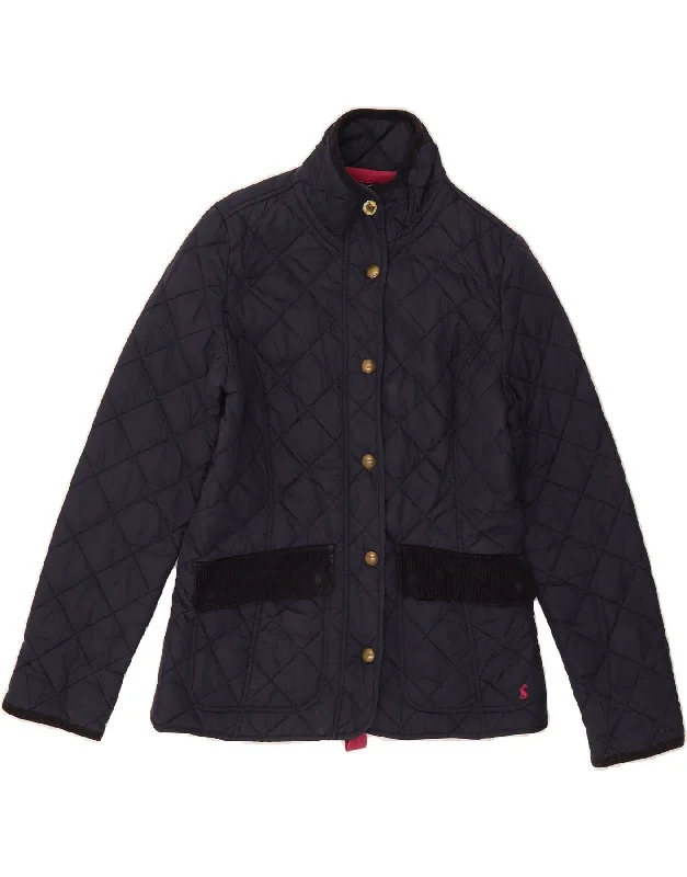 JOULES Womens Quilted Jacket UK 10 Small Navy Blue Polyamide