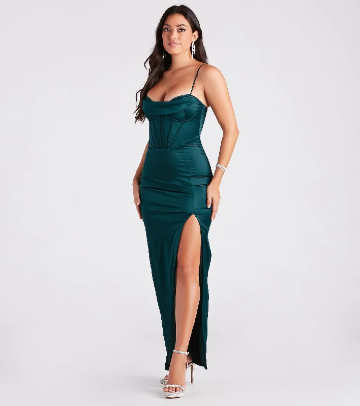 Blaire Formal Satin Corset Slim Long Dress European