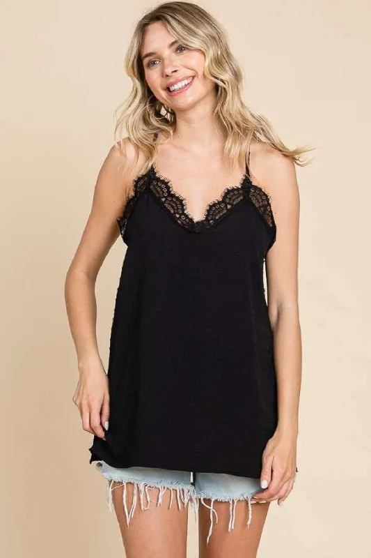 Culture Code Lace Detail Spaghetti Strap Cami Vintage Women's 1970S 