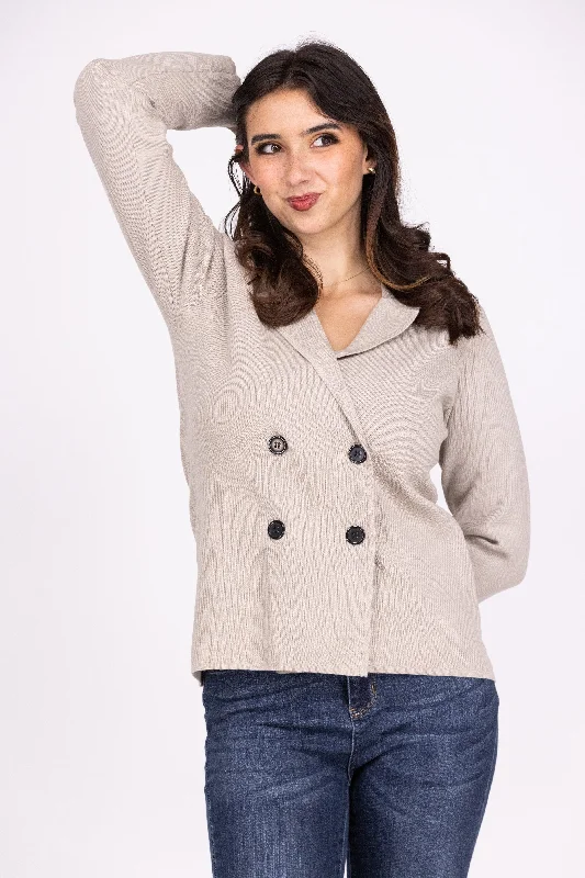 Poets Favorite Women's Classic Double-Breasted Cardigan Casual Women's Loose - fitting Poets Favorite Women's Classic Double-Breasted Cardigan Casual Women's Loose - fitting