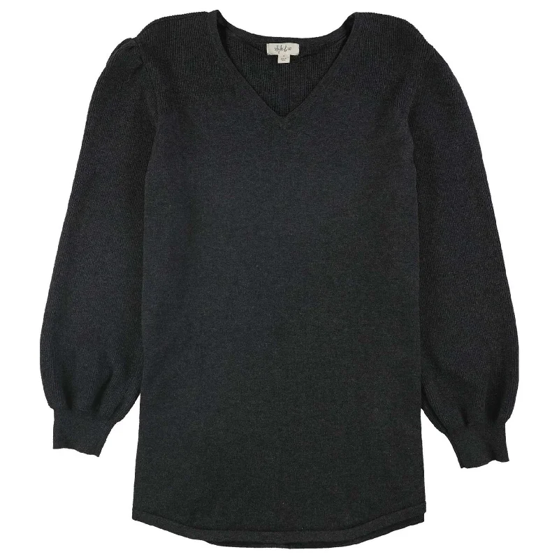 Style & Co. Womens Pleated Sleeve Tunic Sweater, Grey, Small European