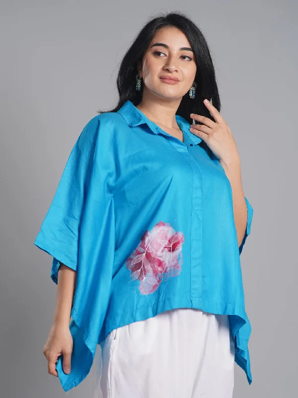 Turquoise Kaftan Top - Abstract Marble Gym