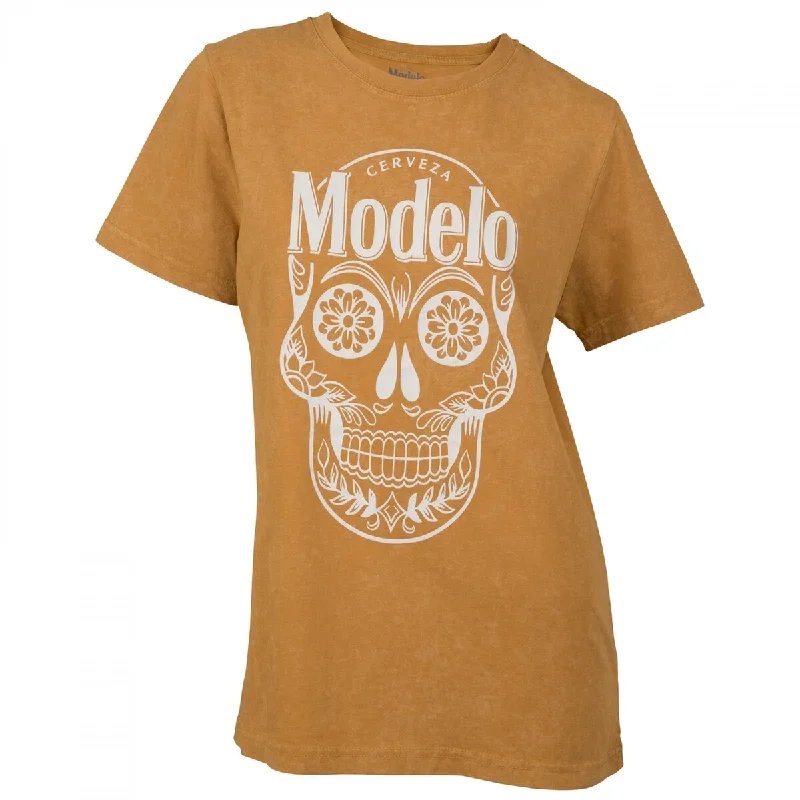 Modelo Especial Sugar Skull Logo Mineral Wash Womens TShirt British Gentlewoman Style Modelo Especial Sugar Skull Logo Mineral Wash Womens TShirt British Gentlewoman Style