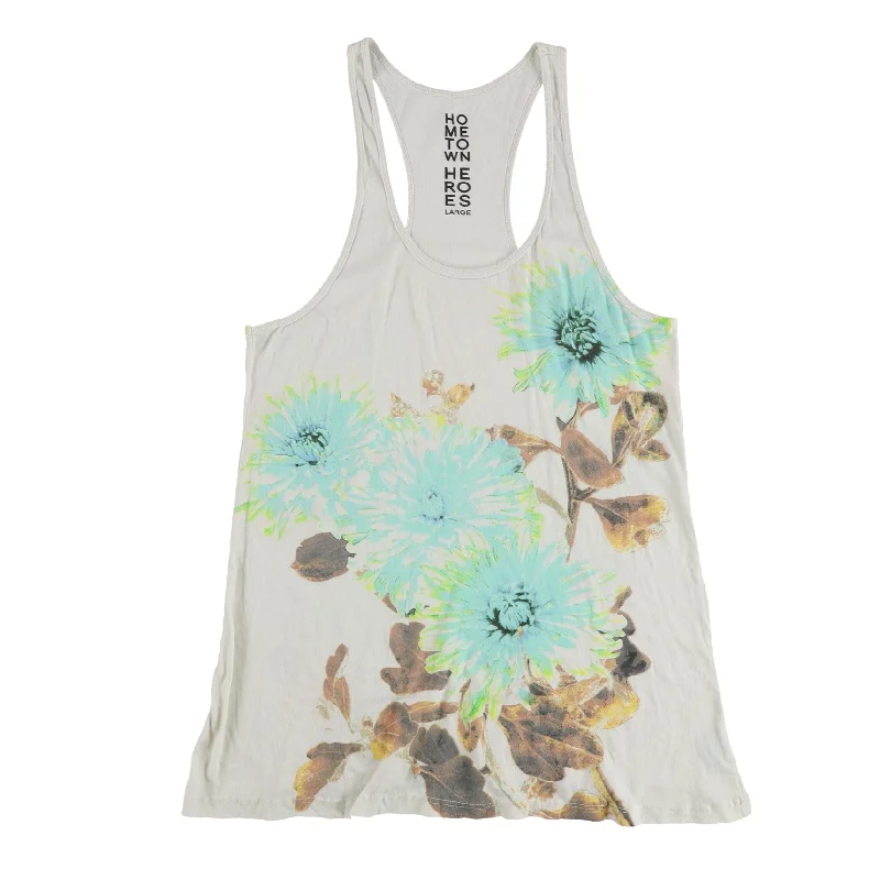 Hometown Heroes Womens Blooming Flowers Racerback Tank Top Artistic Women's Hand - painted Hometown Heroes Womens Blooming Flowers Racerback Tank Top Artistic Women's Hand - painted