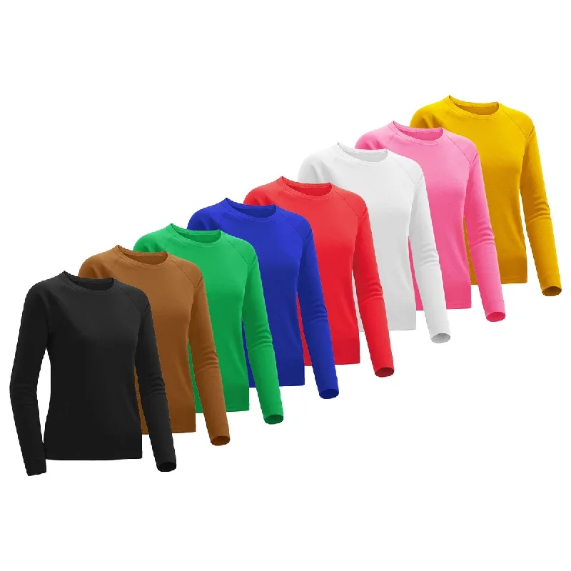 Womens Ultra Soft Long Sleeve TShirt 5Piece Set Plus Size Casual Wear Sleek Women's 