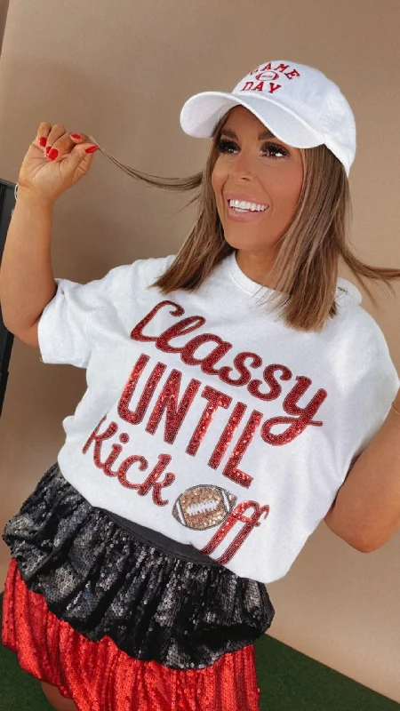 Classy Until Kick Off Sequin Top Dynamic Women's Moto