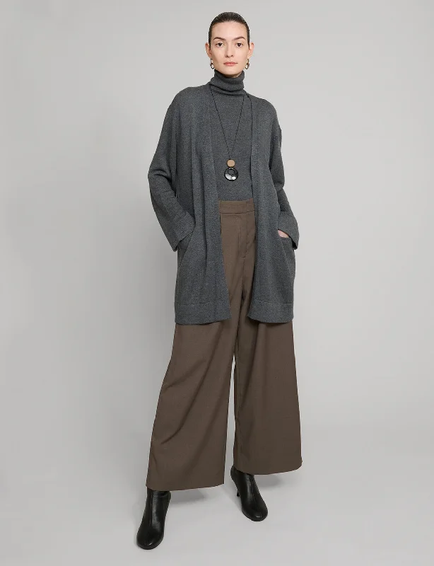 Oversized Grey Knit Cardigan Confident Women's High - fashion