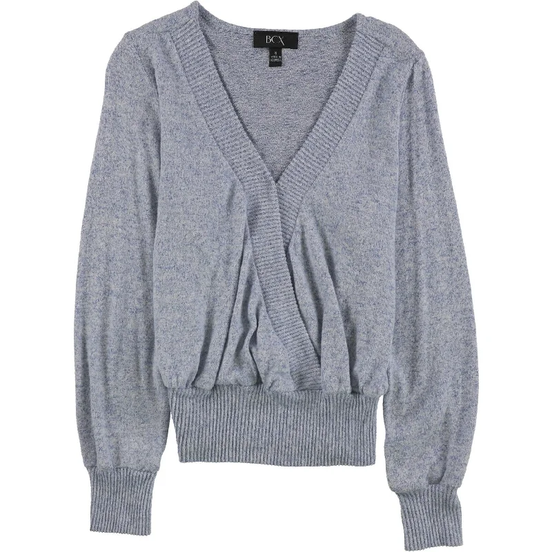 BCX Womens Fuzz Pullover Sweater, Blue, Small Modern Women's 