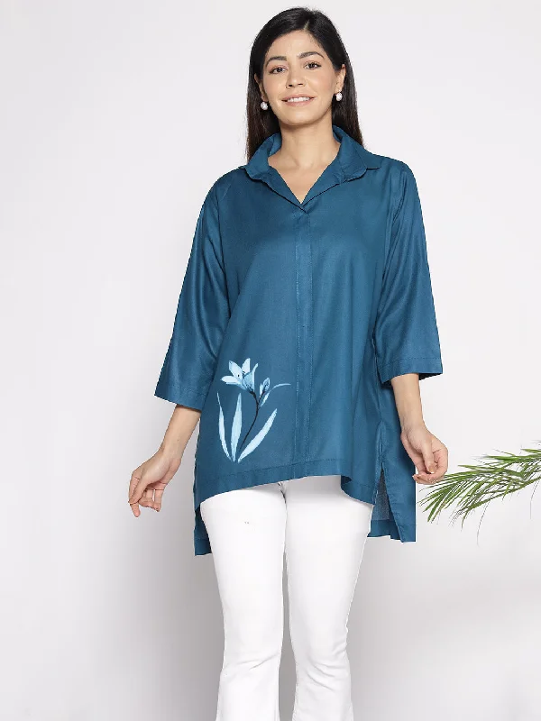 Teal Rayon ShirtTop - Lavanta Refined Women's Velvet