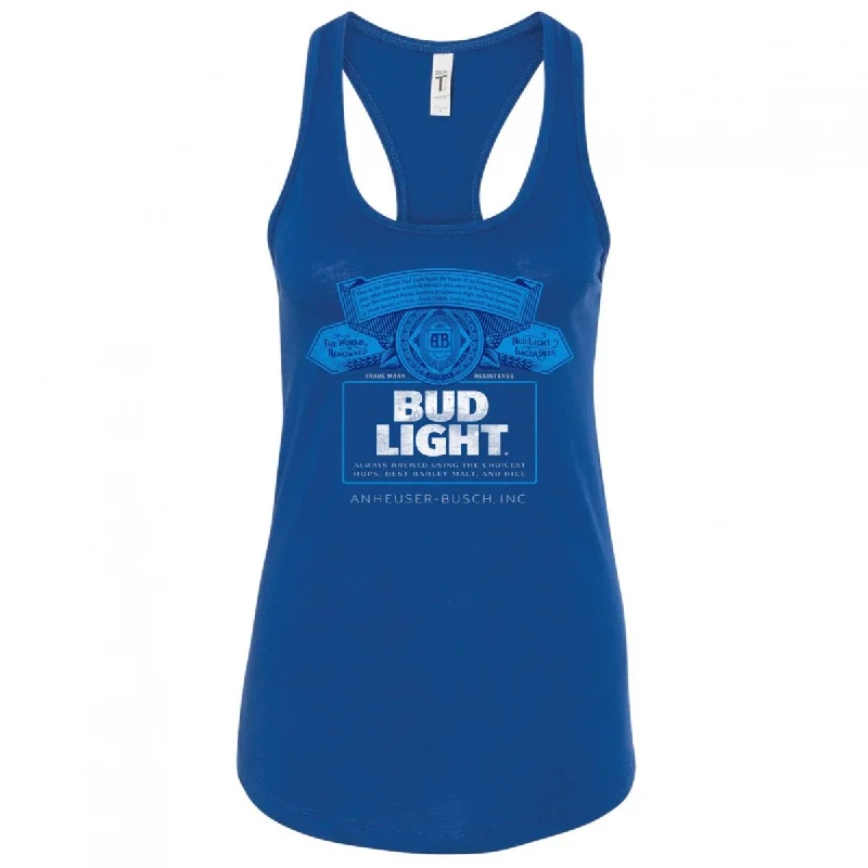 Bud Light Label Logo Womens Racerback Tank Top Refined Women's 