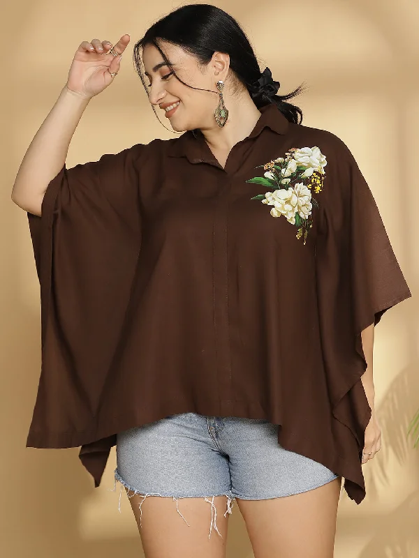 Coffee Kaftan Top - Blossom Breeze Australian Beach